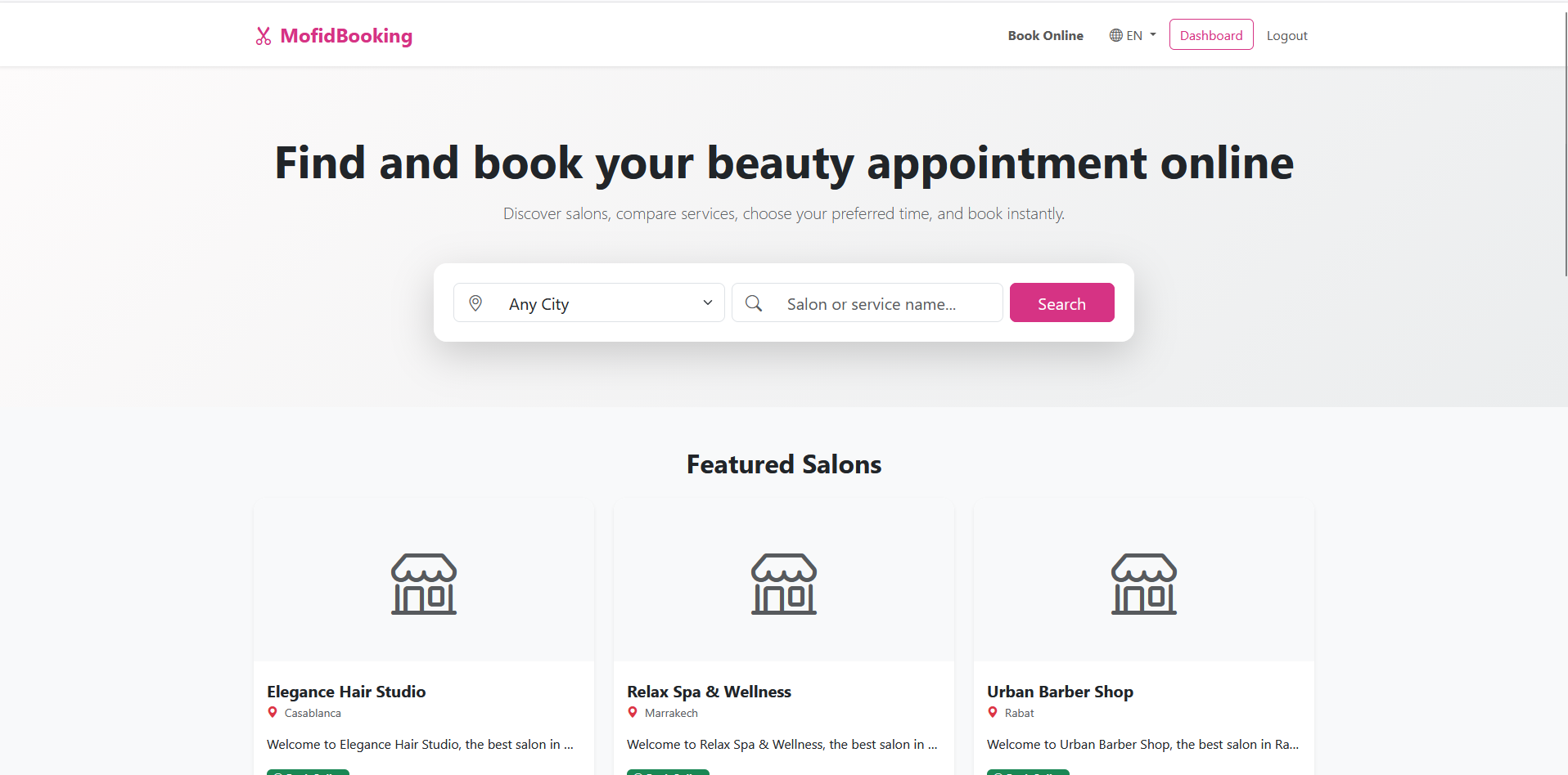 Gallery image 3 for MofidBooking - Premium Multi-Salon Appointment & Management System