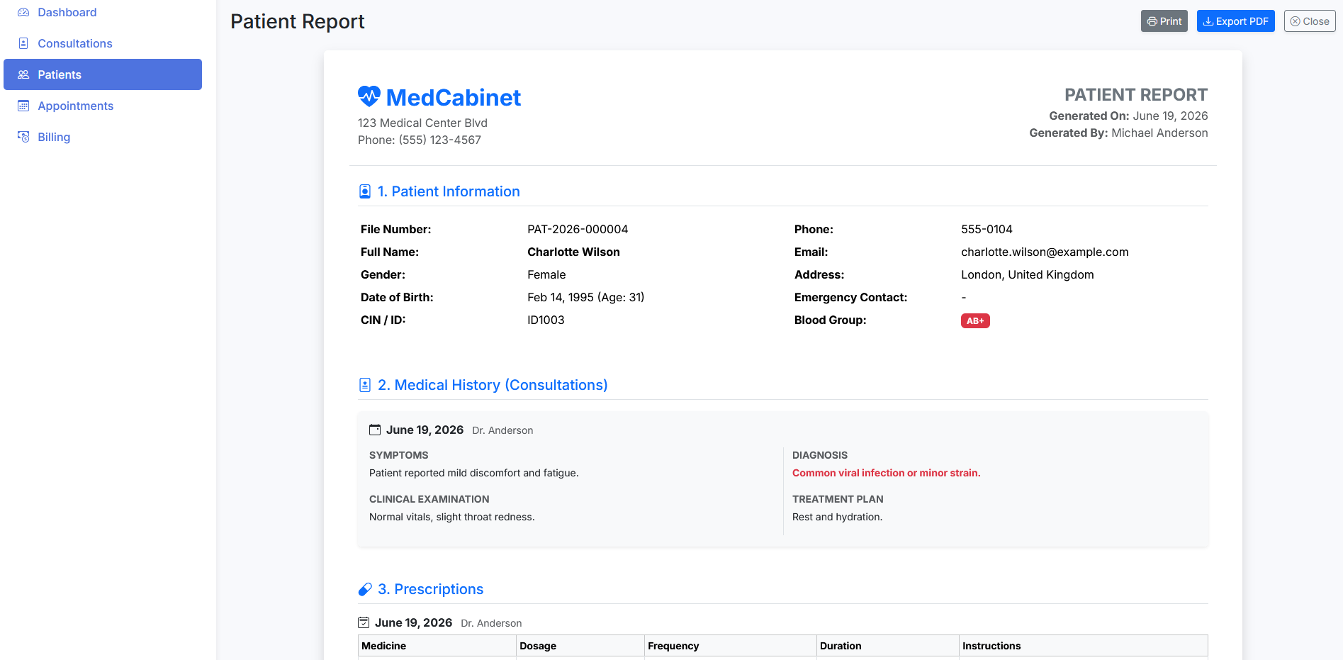 Gallery image 4 for MedCabinet Pro – Secure & Complete Medical Clinic Management System